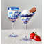 Verre bleu 7,25 oz. Verre à martini à pied