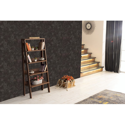 Organisateur de bibliothèque échelle moderne à 5 niveaux Otavio, bibliothèque à cadre en bois pour petits espaces dans votre salon, bibliothèque de mobilier de bureau
