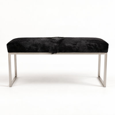 Upholstered Cowhide Bench