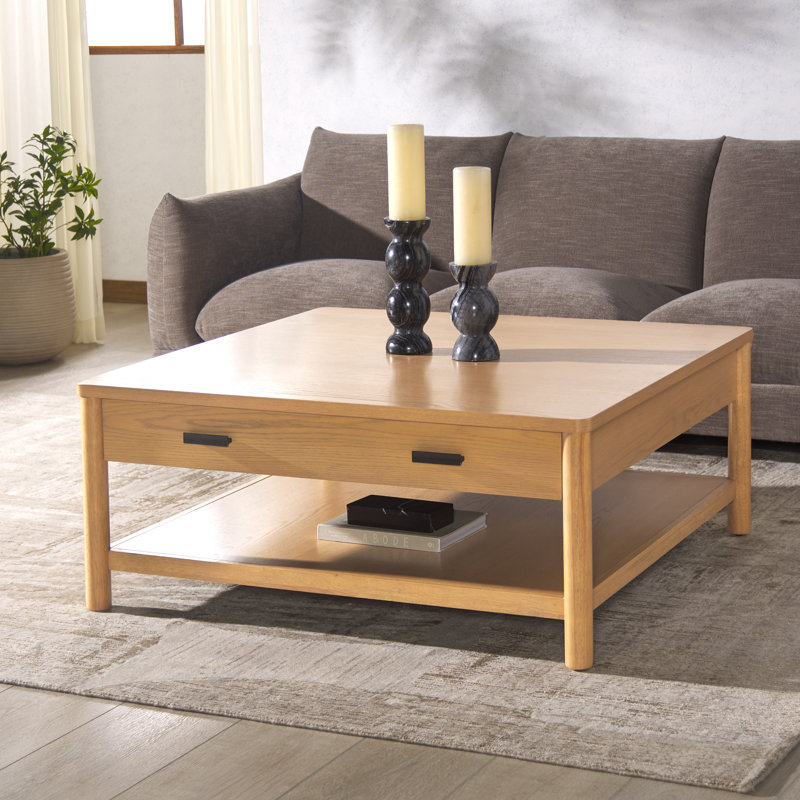 Jaylessa Wood 1 Drawer Coffee Table, Natural