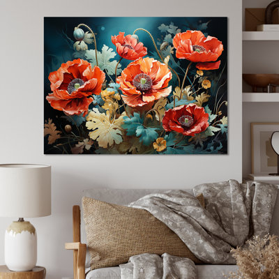 Red And Green Poppy Reverie I - Poppies Wall Art