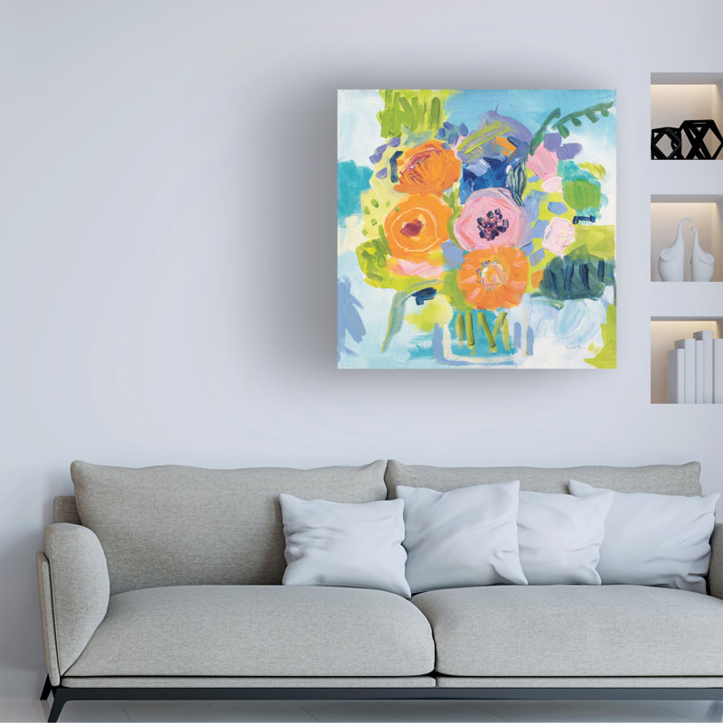 Art sur toile Farida Zaman «Summer Bouquet», H 18 po x l 18 po x P 2 po