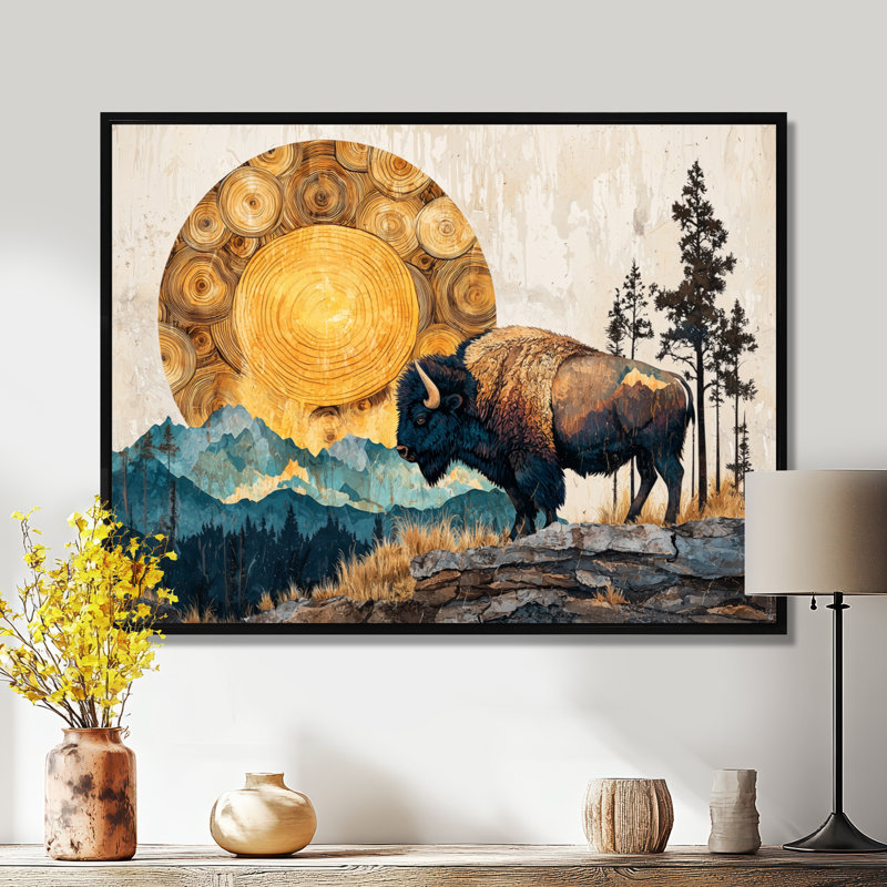 Genelda - Animals Large Wall Art, H 12 po x l 20 po, Cadre flottant, Noir