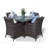 Karas 4 Seater Dining Set with Cushions and Parasol