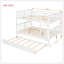 Lit superposé double au-dessus de double avec lit gigogne simple et échelle - blanc