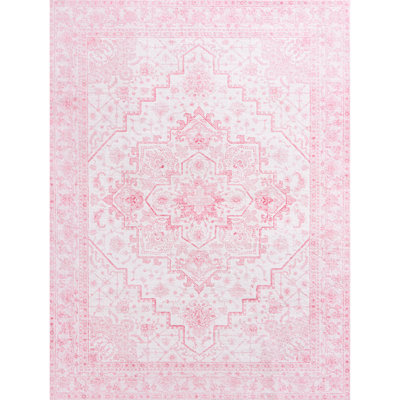Area Rug Washable Bohemian Vintage Style Rug Low Pile Distressed Floor Carpet for Living Room Bedroom Kitchen Dining