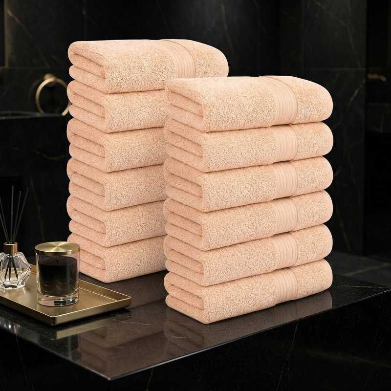 100% Cotton 600 GSM Hand Towels 18 X 28 Inch, Beige, Hand Towels- 12 Pack