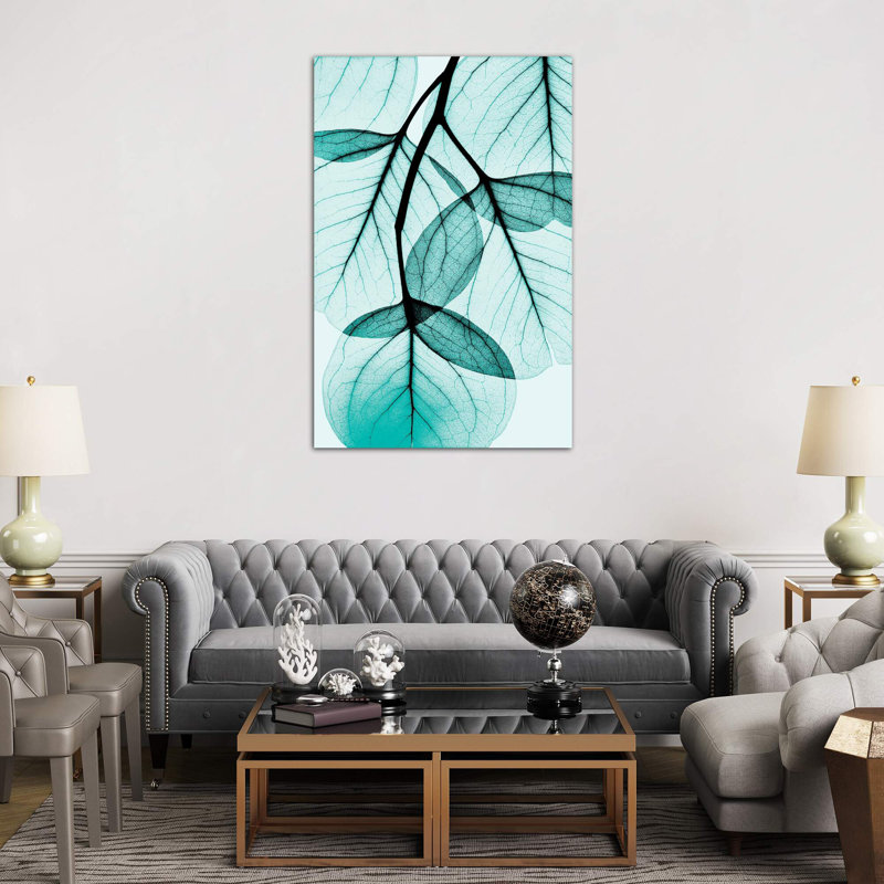 Teal Eucalyptus by Albert Koetsier - Wrapped Canvas Print, White Floater Framed, 152.5 cm H x 101.5 cm W