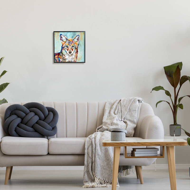 Abstrait renard, peinture moderne, estampe numérique par Jen Seeley, H 12 po x l 12 po x P 1,5 po