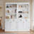 83.4"Tall Bookshelf Suite, Modern Bookcase Suite With LED Lighting,2-Piece Set Storage Bookcase Pantry Cabinet