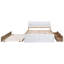 Cadre de lit blanc ultrabrillant avec lit gigogne simple et 2 tiroirs pratiques. Construire. Conception élégante. Option d'espace. Tiroirs de rangement complets de couleur chêne facile à assembler-1824619544