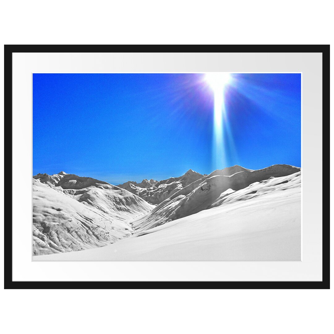 Gerahmtes Poster Berglandschaft im Winter