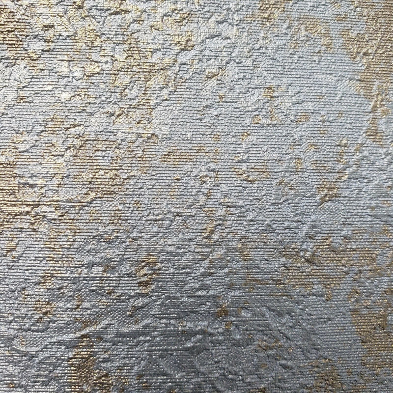 Ayley Wallpaper Blue Gray Rusted Brass Gold Metallic Stripes Striped Rolls 3D
