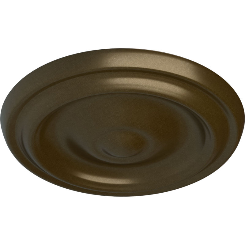 Médaillon de plafond Endurathane Maria, DE 9 5/8 po x P 1 1/8 po (pour auvents jusqu'à 1 3/4 po), finition laiton peint à la main