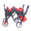 Chariot pliant d'extérieur - Chariot pliable robuste avec cadre en acier et porte-gobelet, adapté à différents trottoirs