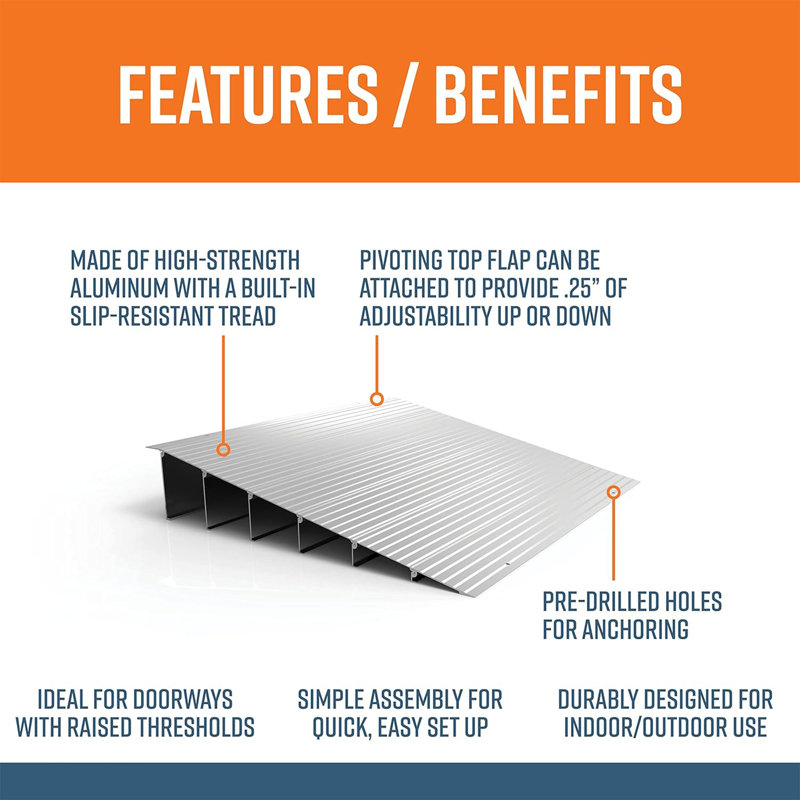 EZ-ACCESS 6" Slip-Resistant Aluminum Modular Entry Ramp
