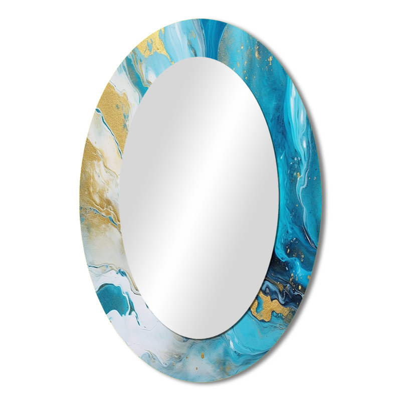 Melissus - Miroir abstrait en métal, 36 po x 24 po
