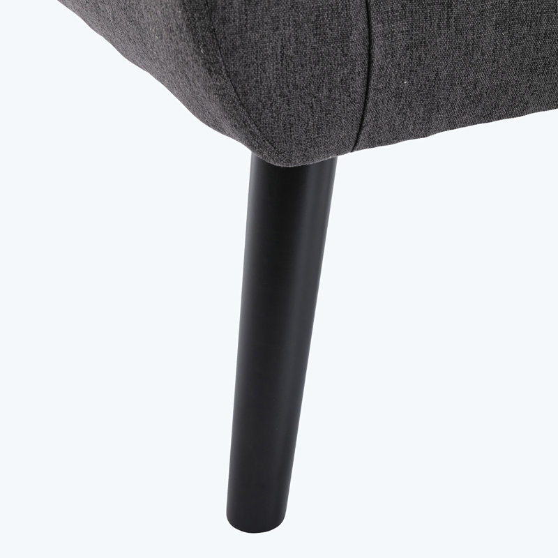 Chaise d'appoint avec pieds noirs pour la maison d'intérieur, Velours gris foncé