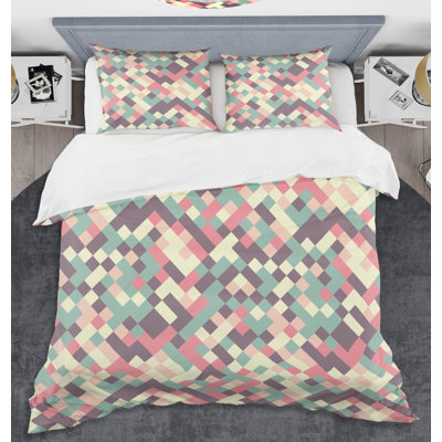 Ensemble de housse couette mid-century retro square