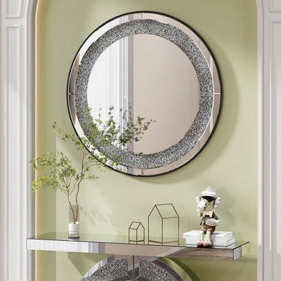 Miroir rond en cristal 33,46 "(85Cm)
