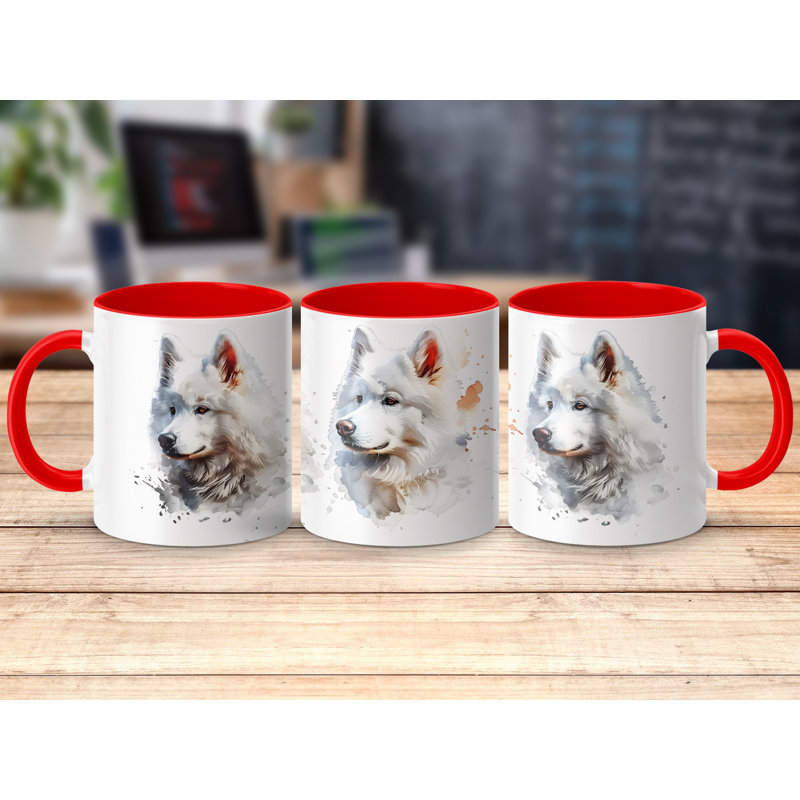 Ceramic Coffee Mug, Red, 3
