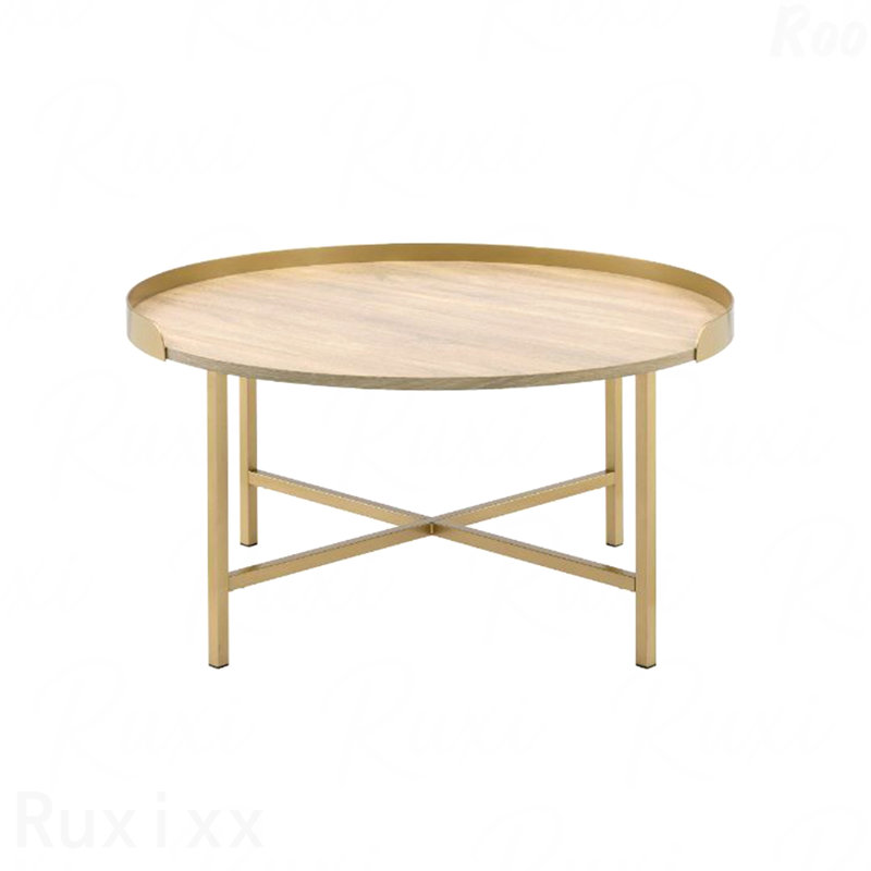 Table basse ronde avec plateau de style plateau