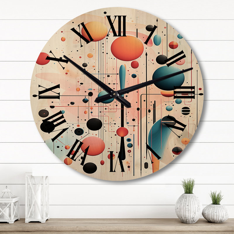 Horloge murale en bois massif Alyria, Grand