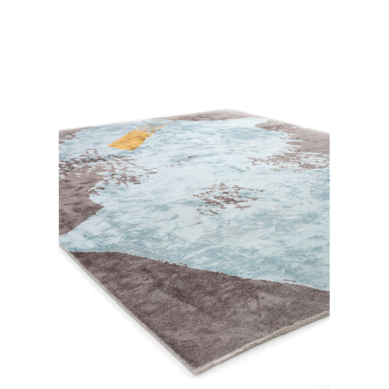 Dawann Abstract Hand Loom Indoor / Outdoor Area Rug, Rectangle 6'6.7" x 9'10.1"