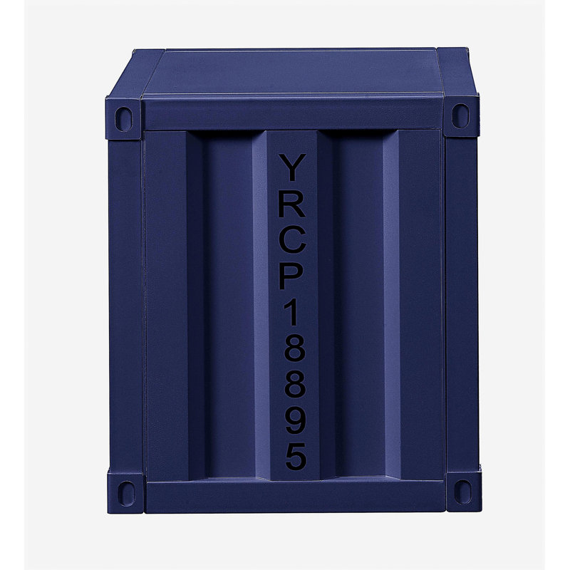 Cargo Blue Surface Bedside Table with USB
