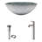 Giovanni 17" L x 17" W x 6" H Round Glass Vessel Bathroom Sink with 13" H Faucet-100495550-100495556