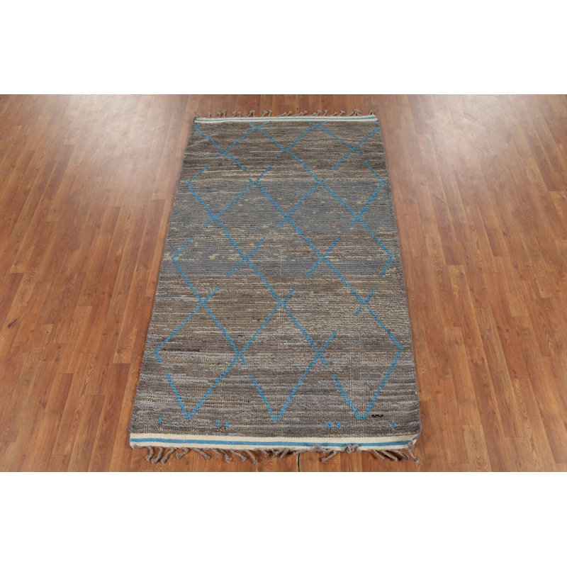 Tapis marocain oriental fait à la main avec treillis 4 x 7