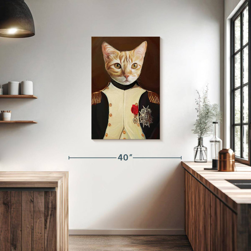 Ketti Portrait de chat Napoléon, H 36 po x l 24 po