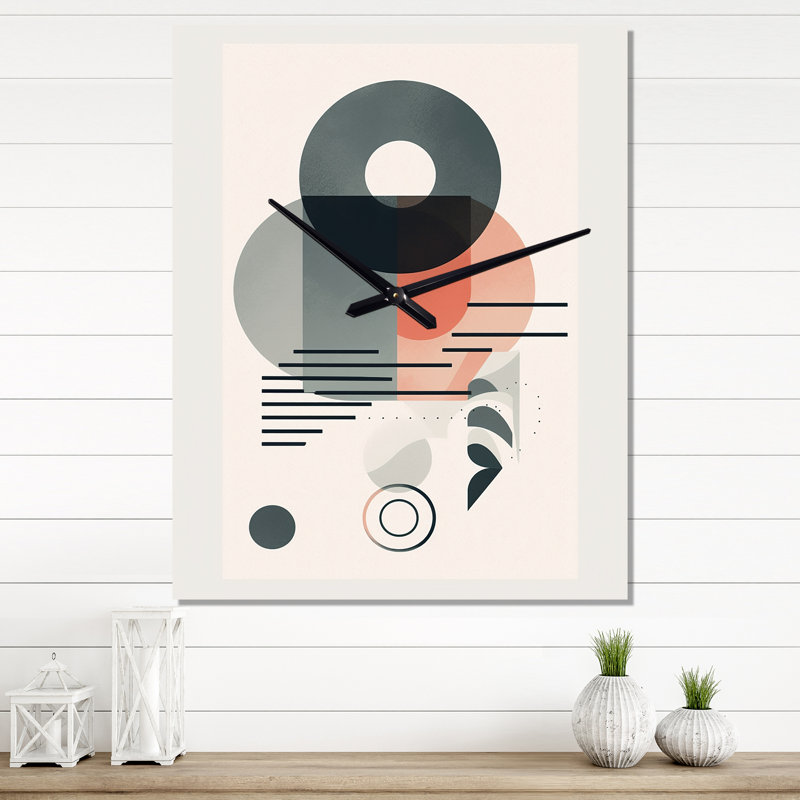 Pure Lunar Imagination Geometric Minimalism III - Transitional Wall Clock Oversized, Petit