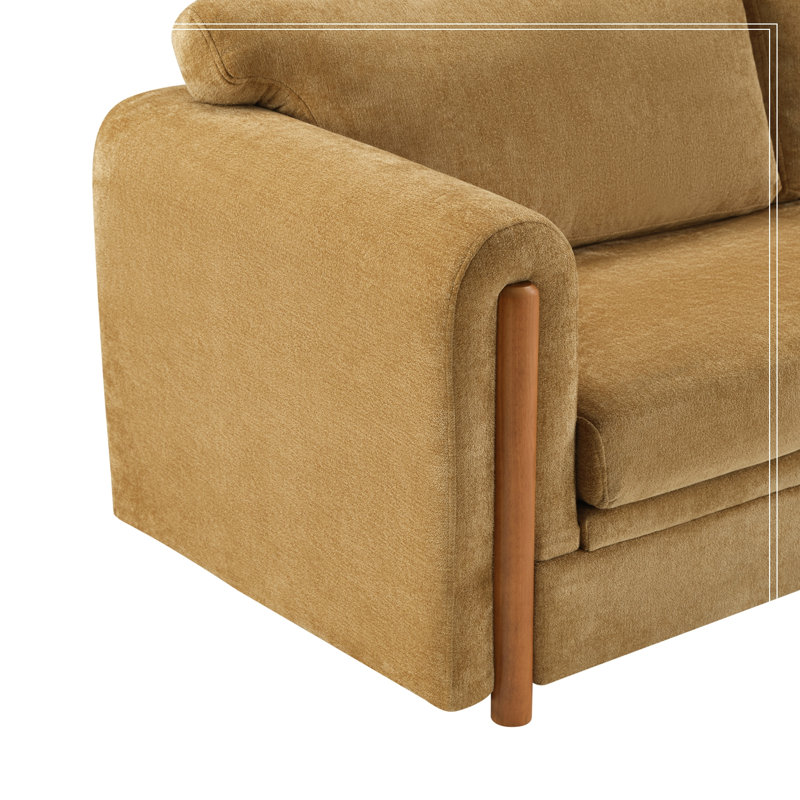 Brucker rembourré avec coussin moelleux et pieds robustes, Yellow
