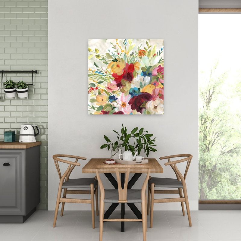 Art mural de jardin contemporain abstrait coloré, H 32 po x l 32 po