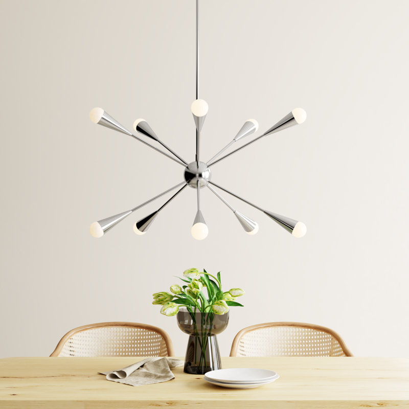 Addley 12-Light Chandelier, Polished Nickel, 10 Lights