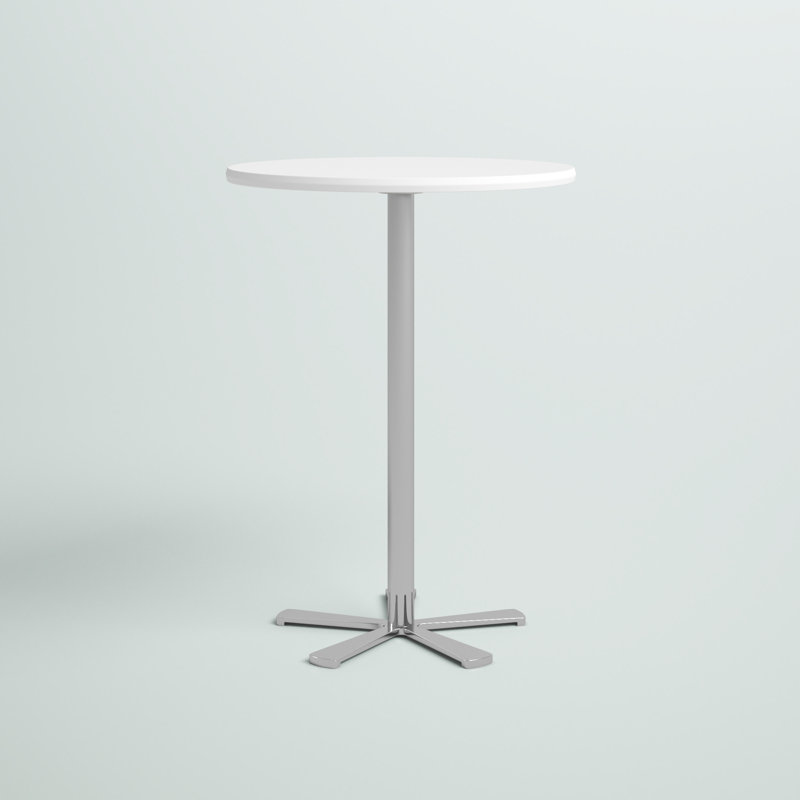 Table de salle à manger Slivno, H 29,5 po x L 21,5 po x l 21,5 po, Chrome, Laque blanche
