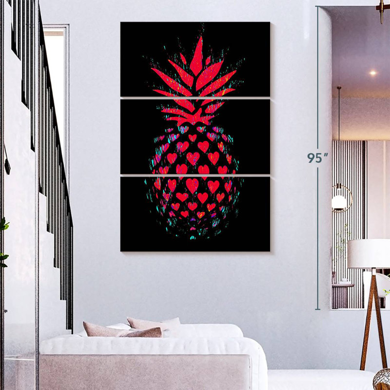 Yarlin Heart Dotted Pineapple, 57" H x 36" W