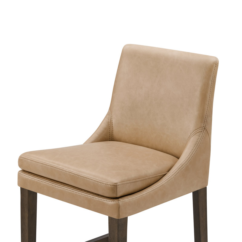 Tabouret de bar et de comptoir en cuir Niara, Tan