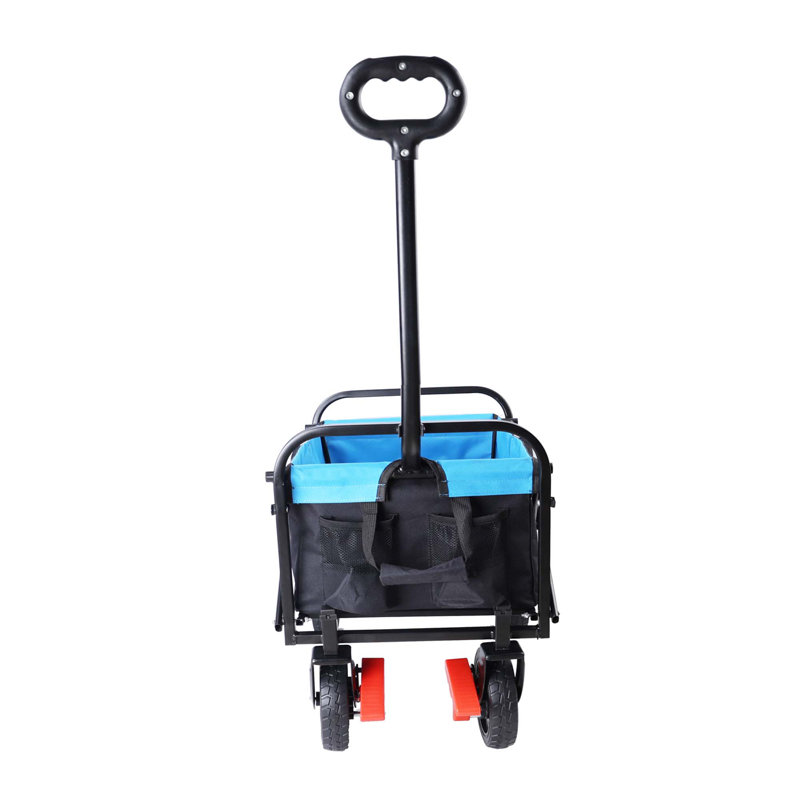 Mini chariot de plage pliable, Noir / Bleu