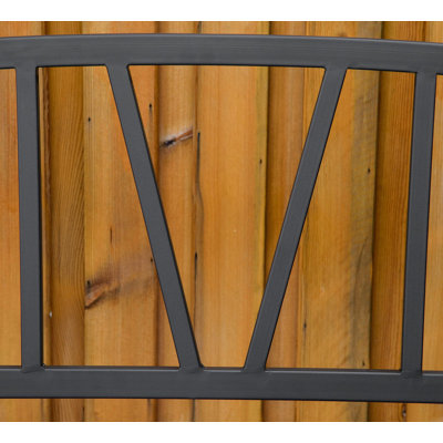Metal Garden Bench, Black Outdoor Bench for 2 People, Park-Style Patio Seating, Decor with Smooth Armrests, Slatted Seat and Backrest by Lark Manor