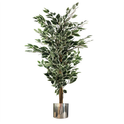 130cm Faux Ficus Tree in Metal Pot