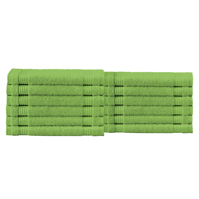Shannan 12" W Terrycloth Washcloth Set , Green