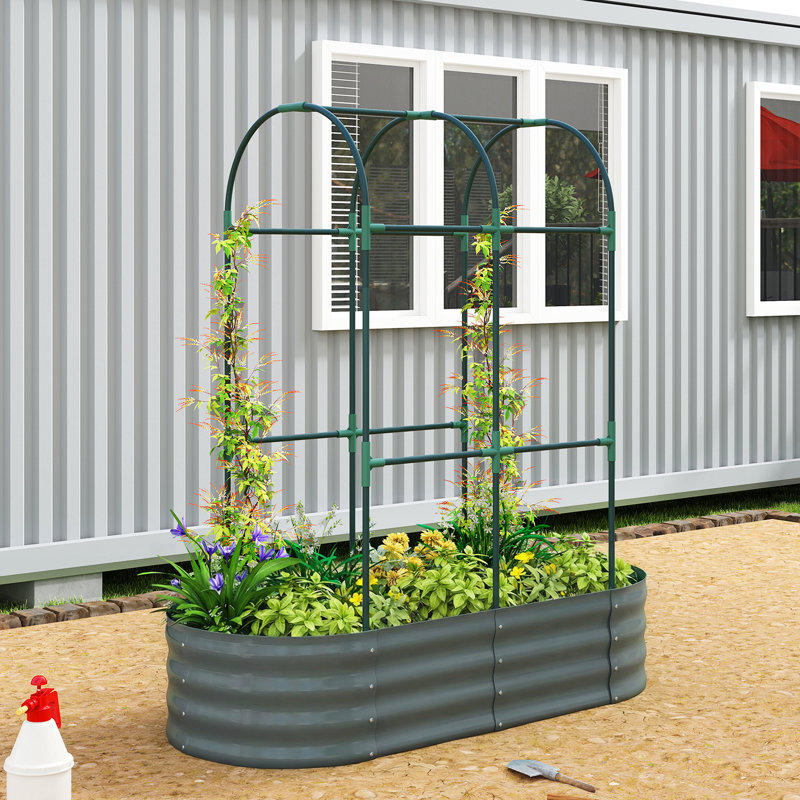 Metal Raised Garden Bed, Dark Grey
