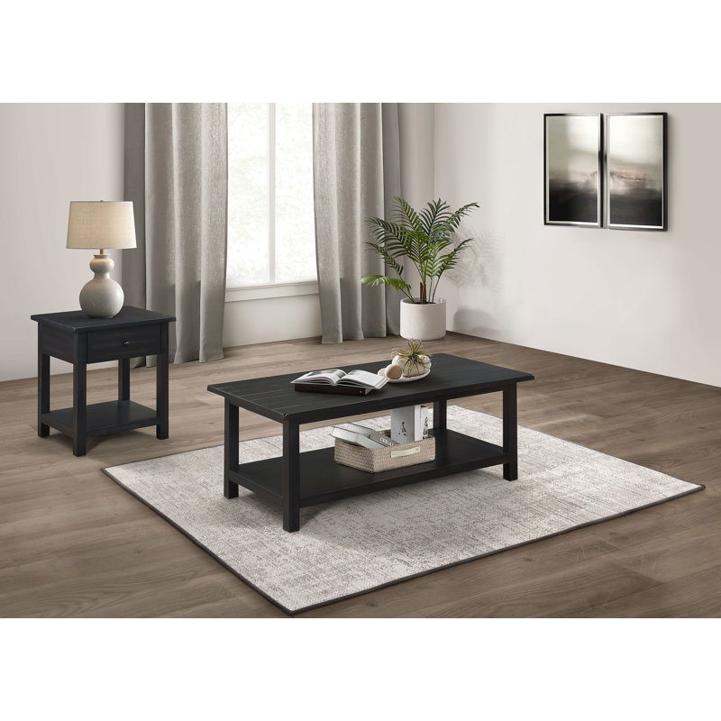 Ensemble de tables basses 2 pièces et 1 tiroir Castleton White, Java