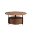 Walnut Round Coffee Table 33.07", MDF Storage Table With Drawer For Lounge Home Office Studio-278779028
