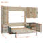 Grand lit escamotable avec canapé-lit, bureau en L et armoire de rangement, tiroirs-357766703