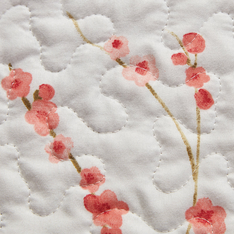 Cherry Blossom Pink Microfiber Full/Queen Reversible Quilt Set