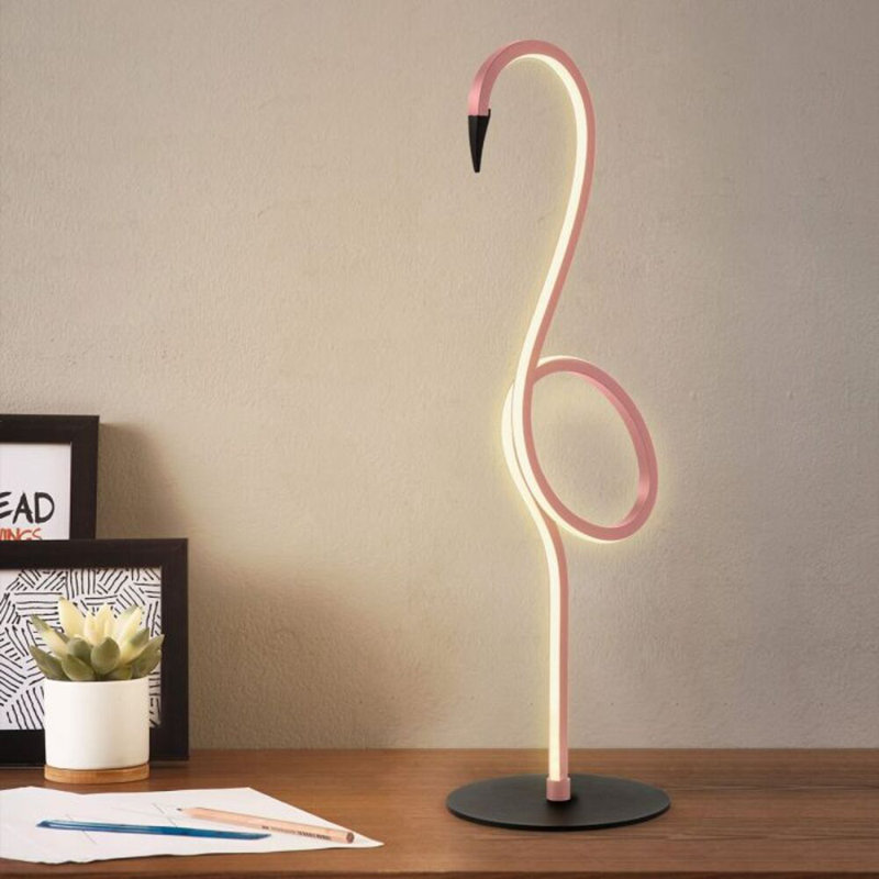 Flamingo LED Table Lamp, Black/Pink
