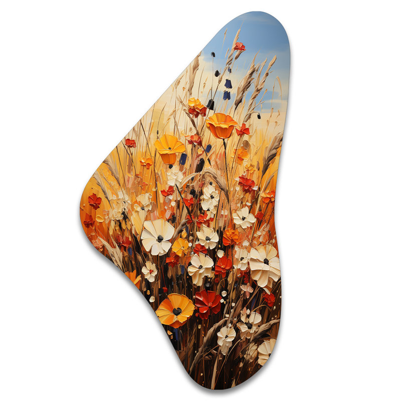 Geier - Décoration murale florale en métal de forme florale, H 31 po x l 17 po